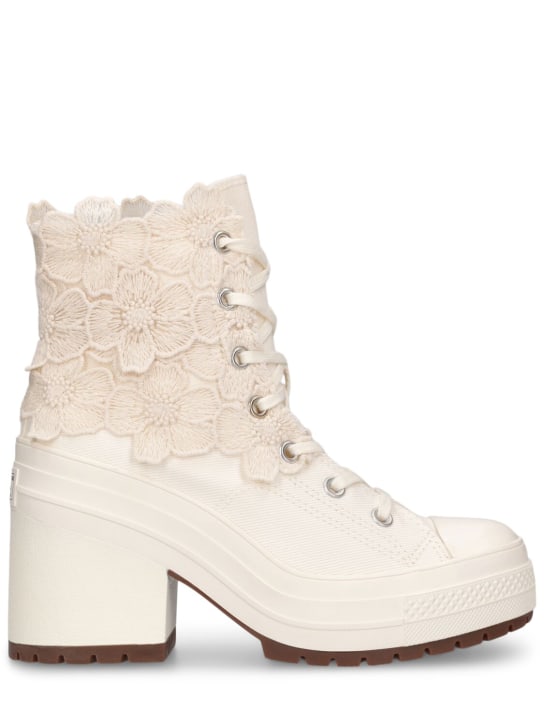 Converse: Chuck 70 De Luxe Heel Sneakers - Ivory Lace - women_0 | Luisa Via Roma