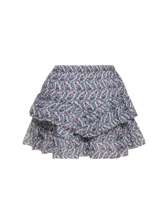 Marant Etoile: Jocadia printed layered cotton miniskirt - Bej/Renkli - women_0 | Luisa Via Roma