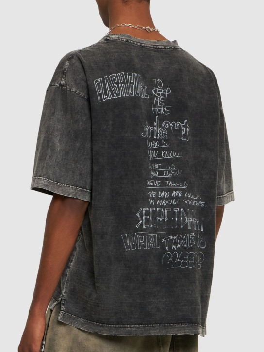 Mihara Yasuhiro: Camiseta de algodón estampada y decolorada - men_2 | Luisa Via Roma