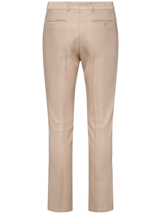 Tom Ford: Pantalones rectos de seda y algodón - Marfil - men_1 | Luisa Via Roma