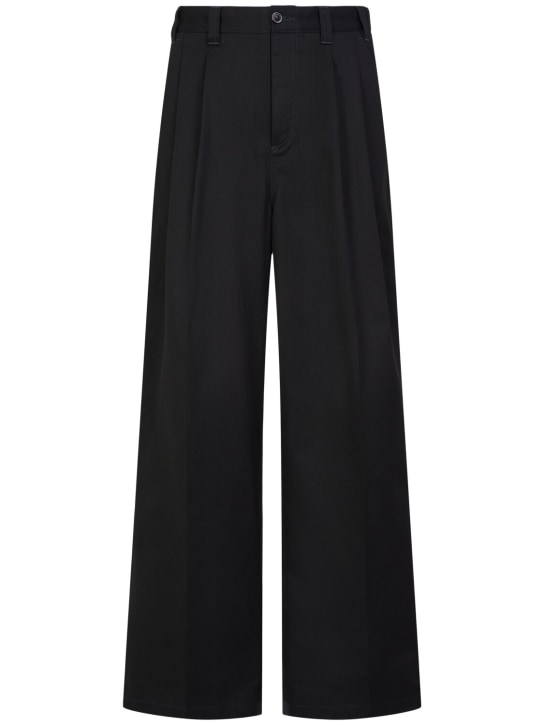 Maison Margiela: Skater pleated cotton blend pants - men_0 | Luisa Via Roma