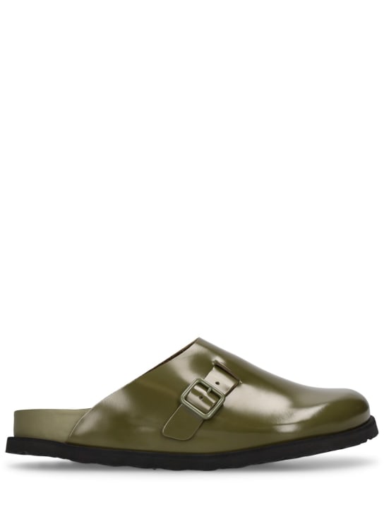 BIRKENSTOCK 1774: Niamay shiny leather sandals - Green - men_0 | Luisa Via Roma