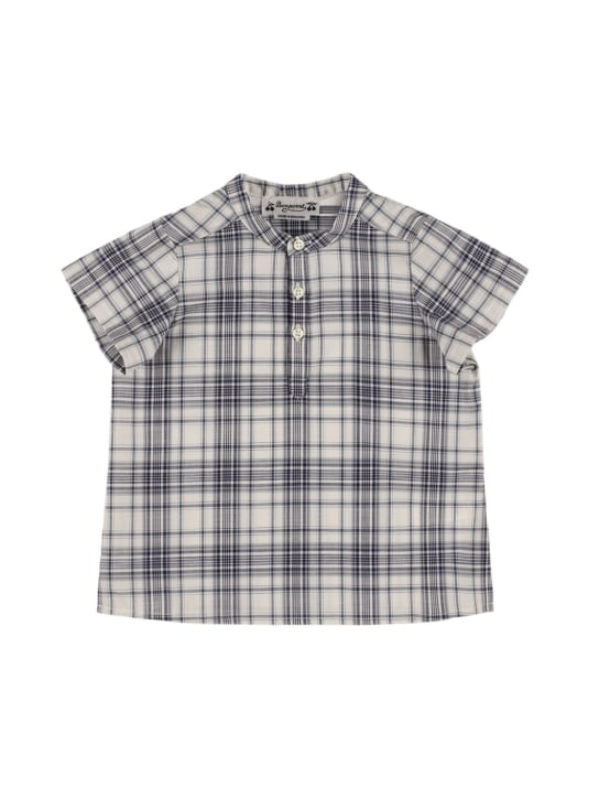 Bonpoint: Camisa de popelina de algodón - Azul - kids-boys_0 | Luisa Via Roma