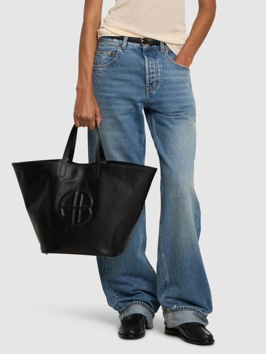 ANINE BING: Palermo leather tote bag - Black - women_1 | Luisa Via Roma