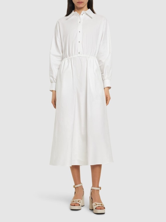 Gucci: Oxford cotton dress - Natural White - women_1 | Luisa Via Roma