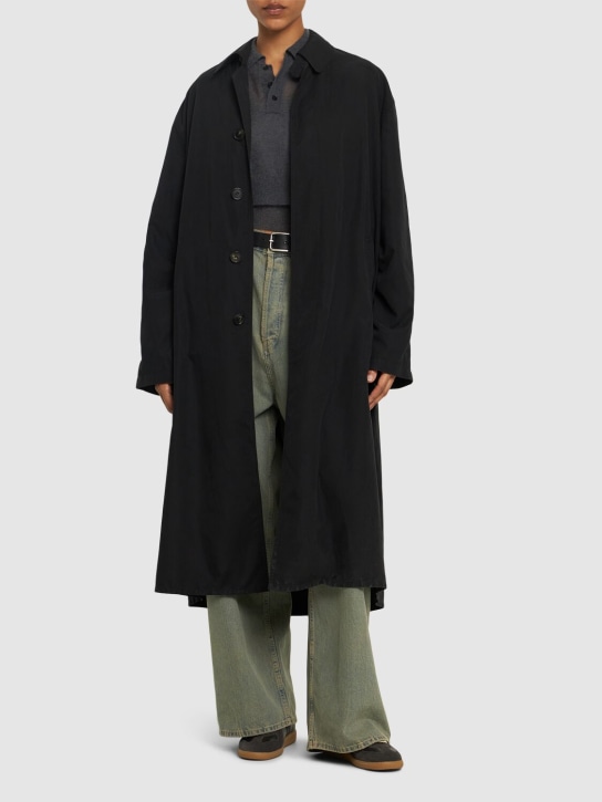 Maison Margiela: Trench-coat en coton à boutonnage simple - Noir - women_1 | Luisa Via Roma
