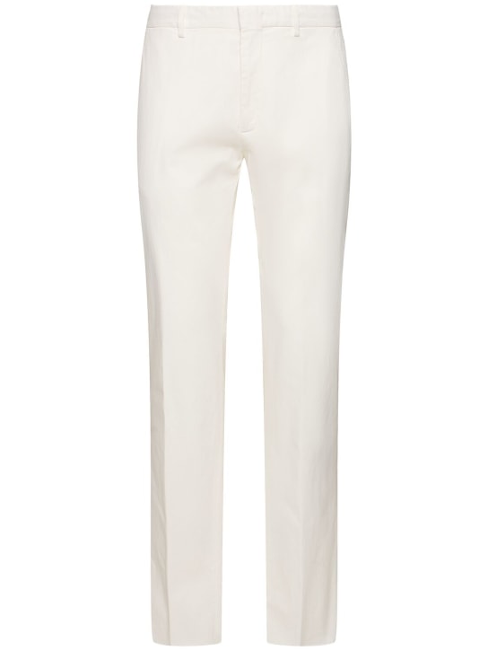 Zegna: Pantalones de algodón - Blanco - men_0 | Luisa Via Roma