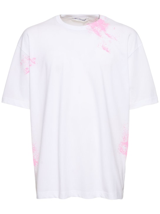 Comme des Garçons Shirt: 印花棉质T恤 - 白色 - men_0 | Luisa Via Roma