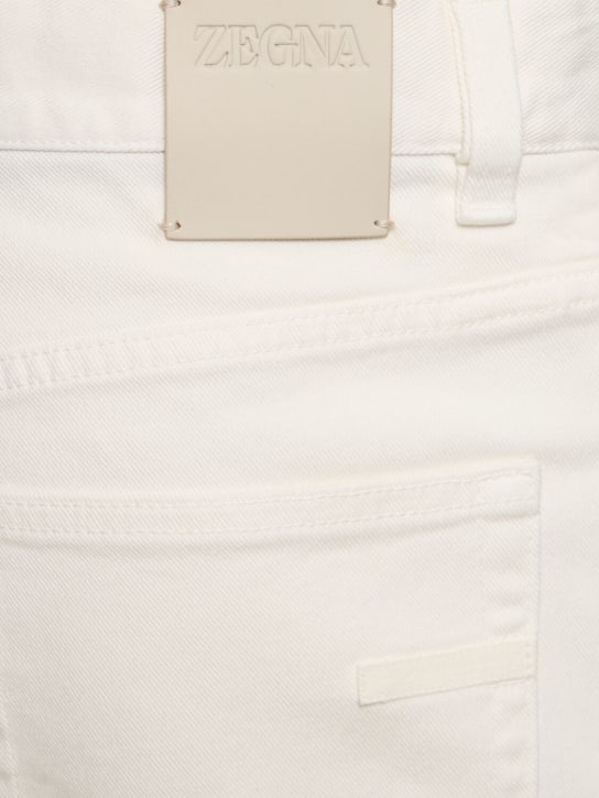 Zegna: Five pocket cotton pants - White - men_1 | Luisa Via Roma