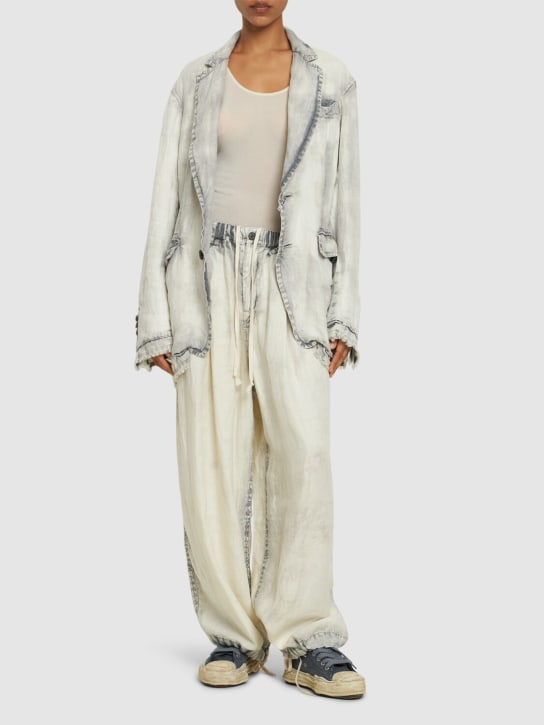 Mihara Yasuhiro: Linen twill jacket - Grey - women_1 | Luisa Via Roma