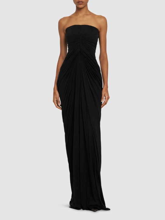 Rick Owens: Radiance cotton bustier dress - Siyah - women_1 | Luisa Via Roma