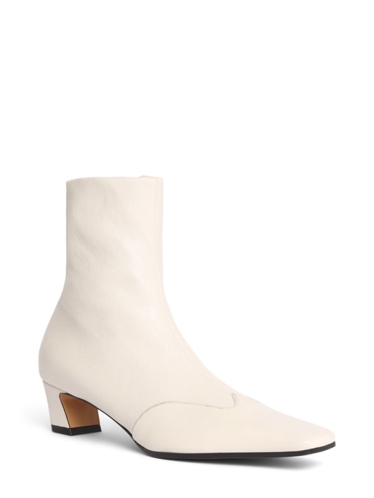 Khaite: 40mm Nevada stretch ankle boots - Cream - women_1 | Luisa Via Roma