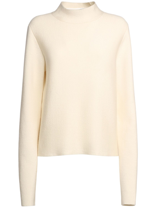 Khaite: Calliope knitted wool blend top - women_0 | Luisa Via Roma