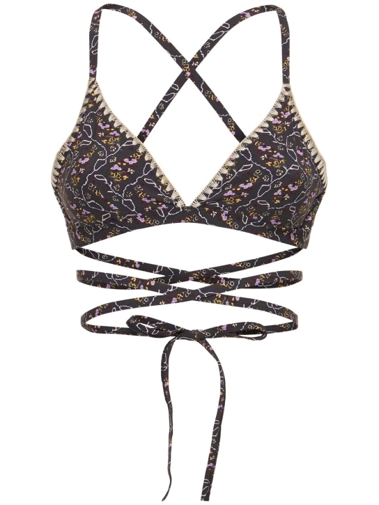 Isabel Marant: Solange wraparound bikini set - siyah - women_0 | Luisa Via Roma