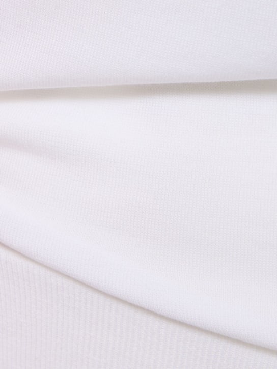 Michael Kors Collection: Haut à manches longues en maille de coton - Blanc Optique - women_1 | Luisa Via Roma