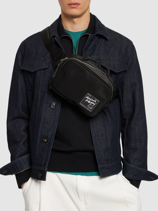 Maison Kitsuné: The Traveller belt bag - Black - men_1 | Luisa Via Roma