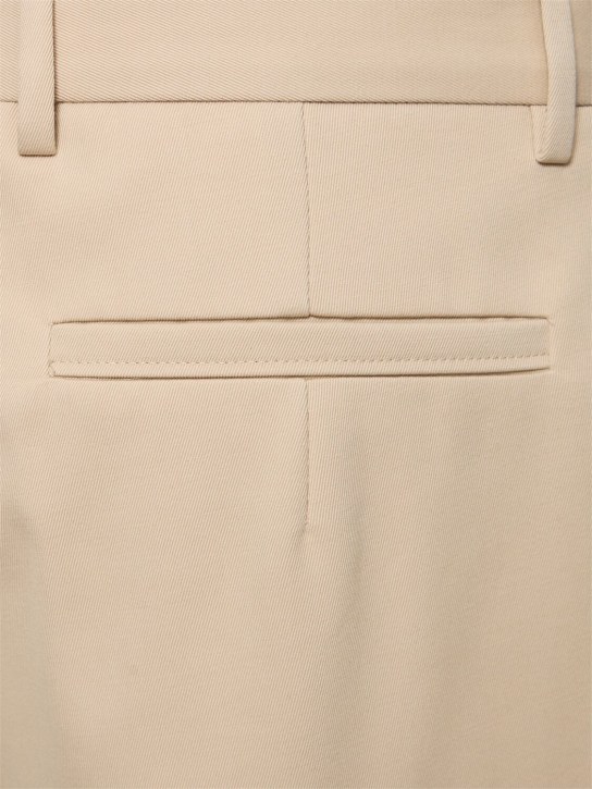 Zegna: Cotton & wool pleated pants - Light Beige - men_3 | Luisa Via Roma