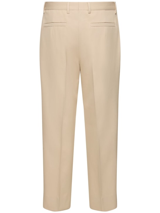 Zegna: Cotton & wool pleated pants - Light Beige - men_4 | Luisa Via Roma