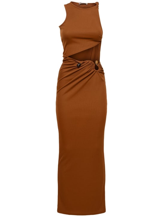 Christopher Esber: Stone sleeveless tank dress - Brown - women_0 | Luisa Via Roma