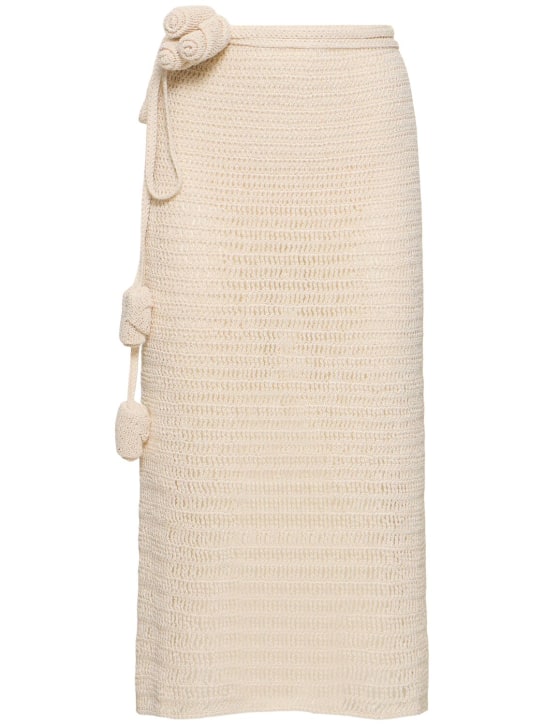 Magda Butrym: Crocheted cotton blend skirt - Bej - women_0 | Luisa Via Roma