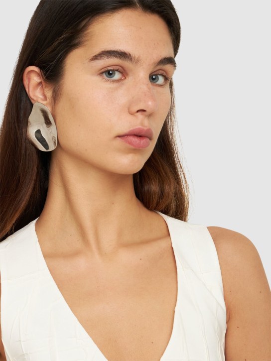 Jil Sander: CW4 3 stud earrings - Silver - women_1 | Luisa Via Roma