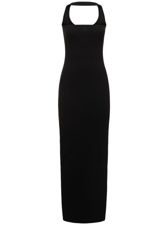 Courreges: Hyperbole 90s罗纹棉质长款连衣裙 - 黑色 - women_0 | Luisa Via Roma