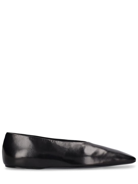 Jil Sander: 10毫米皮革芭蕾平底鞋 - 黑色 - women_0 | Luisa Via Roma