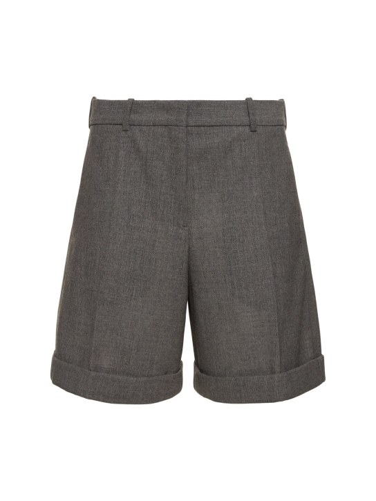 Jil Sander: Wool canvas shorts - Grey - women_0 | Luisa Via Roma