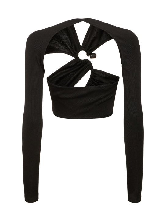 Christopher Esber: Crop top Stone a maniche lunghe con cutout - women_4 | Luisa Via Roma
