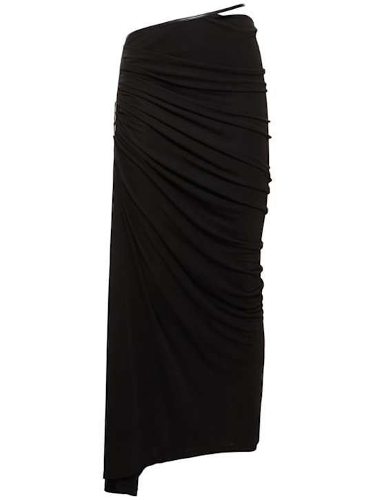 Framed draped viscose midi skirt - Thumbnail 1