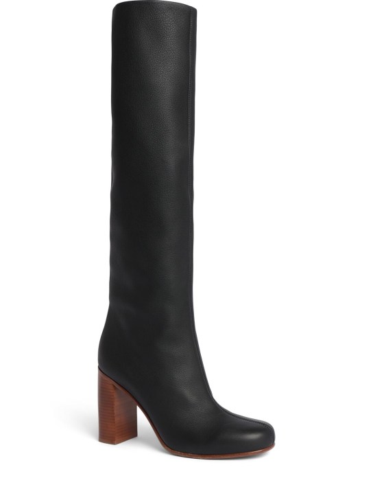 Khaite: 90mm Willow knee high boots - Black - women_1 | Luisa Via Roma