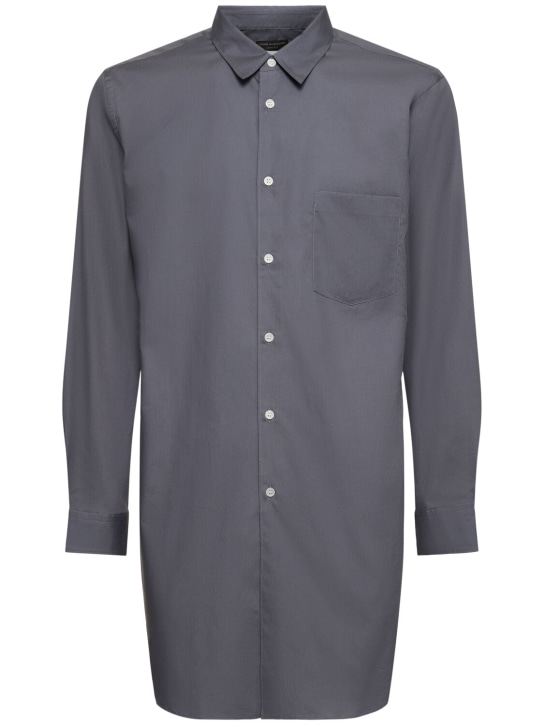 Comme des Garçons Homme Plus: Long cotton shirt - Grey - men_0 | Luisa Via Roma