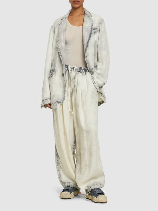 Mihara Yasuhiro: Linen twill wide pants - Gri - women_1 | Luisa Via Roma