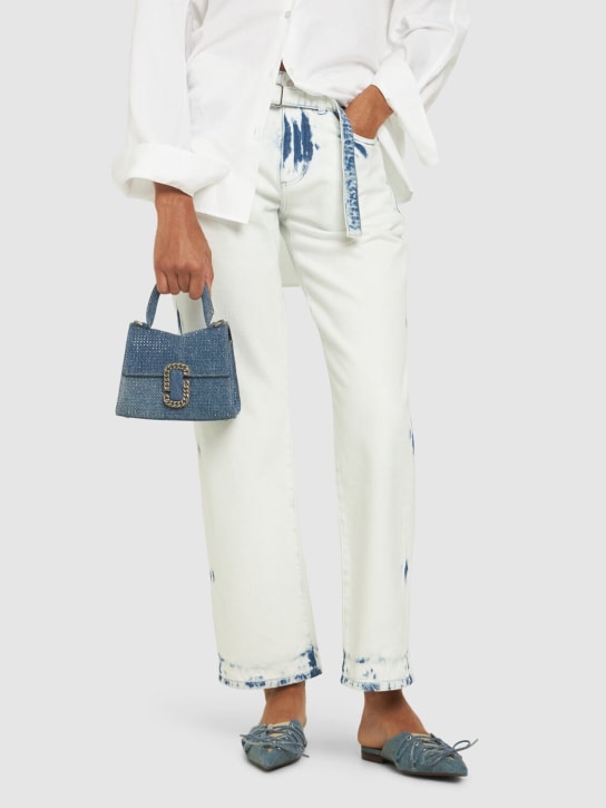 Marc Jacobs: The Mini Denim top handle bag - Light Blue Crystal - women_1 | Luisa Via Roma