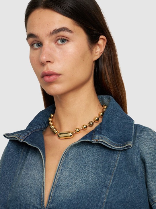 Marc Jacobs: Halskette mit Monogramm und Kugelkette - Gold - women_1 | Luisa Via Roma
