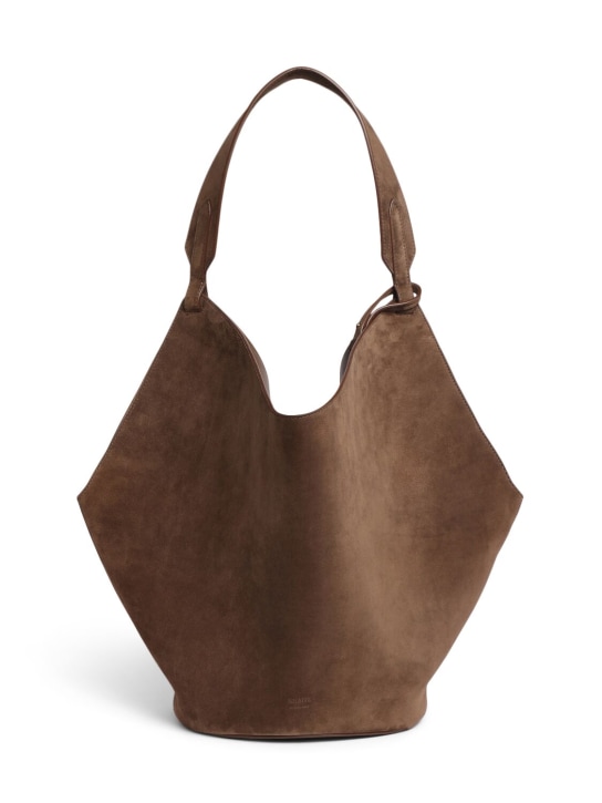 Khaite: Medium Lotus suede tote bag - Cedar - women_0 | Luisa Via Roma