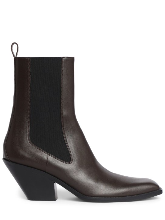 Khaite: 90mm Austin ankle boots - Dark Brown - women_0 | Luisa Via Roma