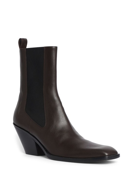 Khaite: 90mm Austin ankle boots - Koyu Kahverengi - women_1 | Luisa Via Roma