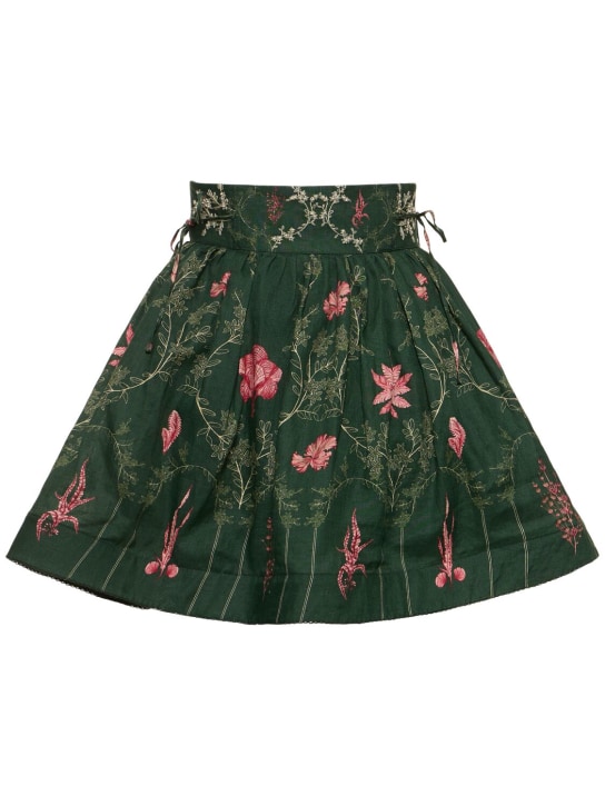 Agua By Agua Bendita: Nori Encaje linen mini skirt - Renkli - women_0 | Luisa Via Roma