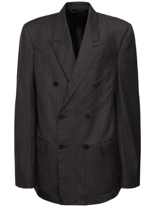 Balenciaga: Tailored wool blazer - Grey - men_0 | Luisa Via Roma