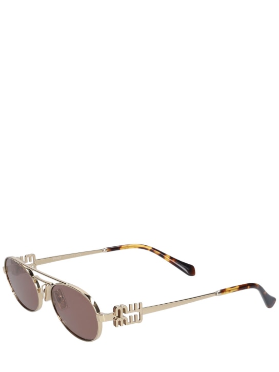 Miu Miu: Occhiali da sole in metallo - women_2 | Luisa Via Roma