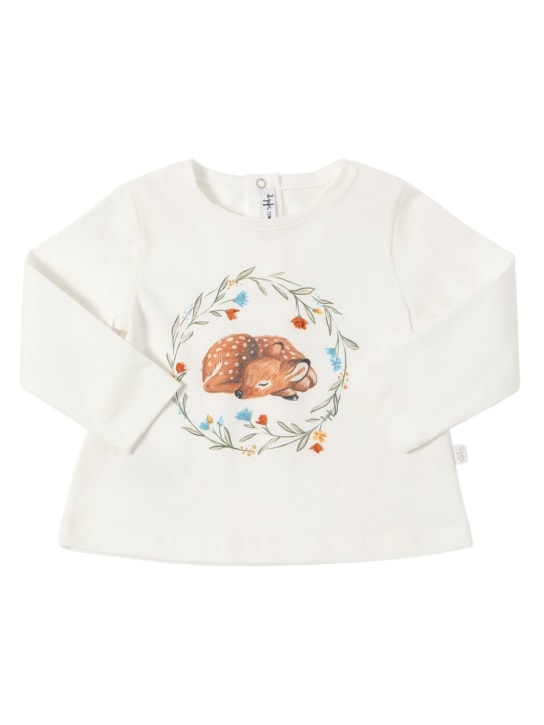 Il Gufo: Camiseta de jersey de algodón estampada - Blanco - kids-girls_0 | Luisa Via Roma