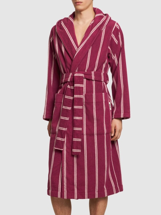 Tekla: Venice striped bathrobe - Purple - men_1 | Luisa Via Roma