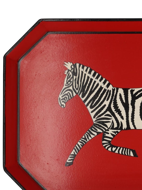 Les Ottomans: Fauna hand-painted iron tray - Rosso - ecraft_1 | Luisa Via Roma