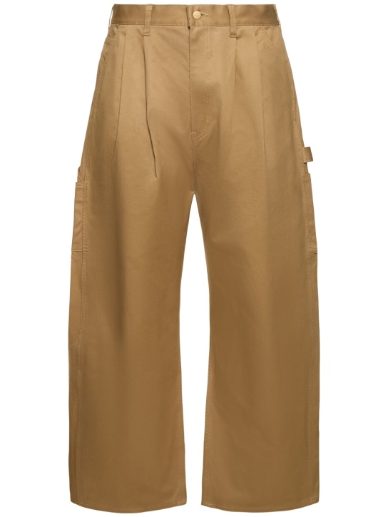 JUNYA WATANABE: Pantalones de sarga de algodón - Beige - men_0 | Luisa Via Roma