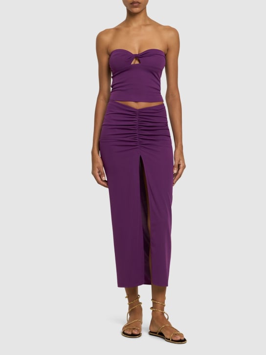 The Andamane: Lucille strapless jersey top - Purple - women_1 | Luisa Via Roma