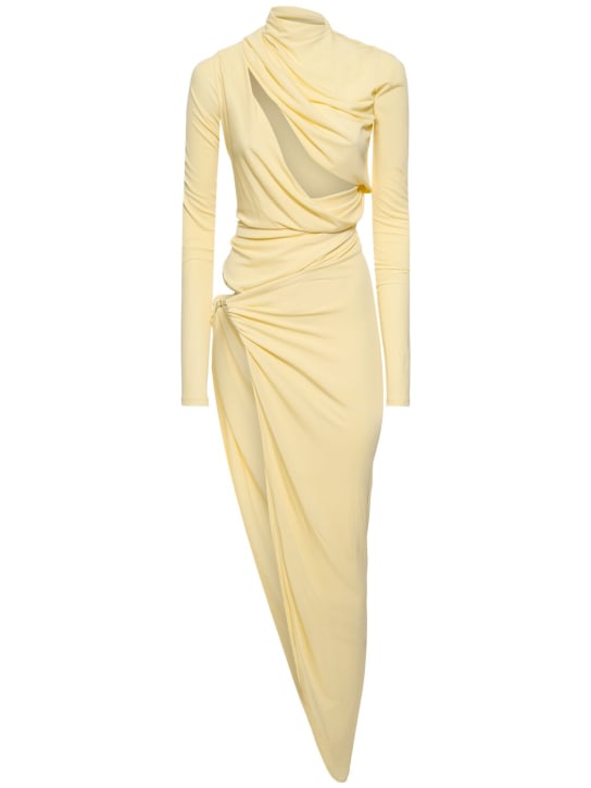 Christopher Esber: Framed draped cutout dress - Yellow - women_0 | Luisa Via Roma