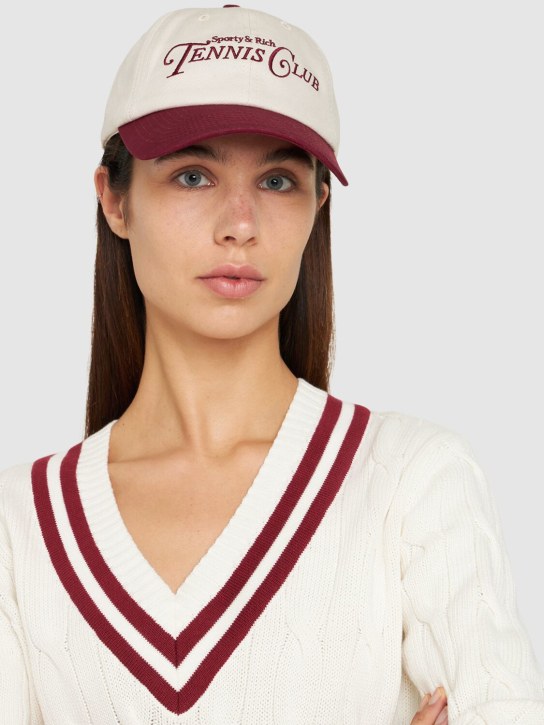 Sporty & Rich: Rizzoli Tennis男女同款帽子 - 米黄色/白色 - women_1 | Luisa Via Roma