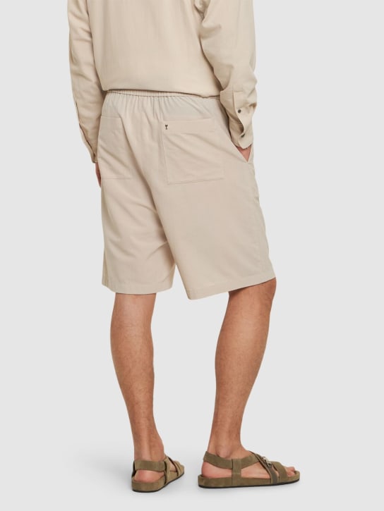 AMI Paris: Cotton crepe Bermuda shorts - men_2 | Luisa Via Roma
