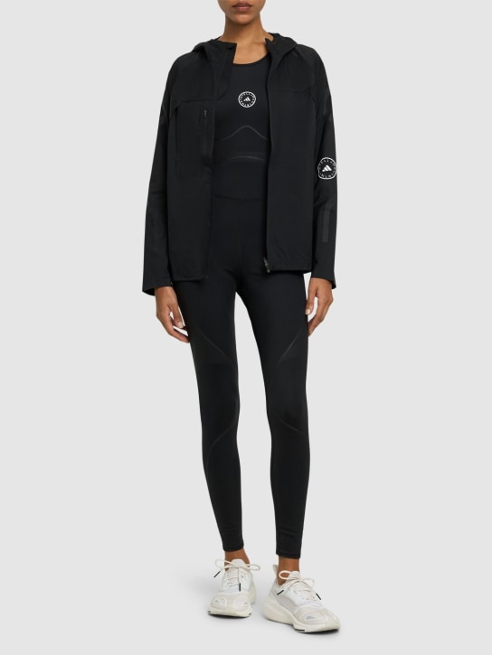 adidas By Stella McCartney: Running jacket - Siyah - women_1 | Luisa Via Roma